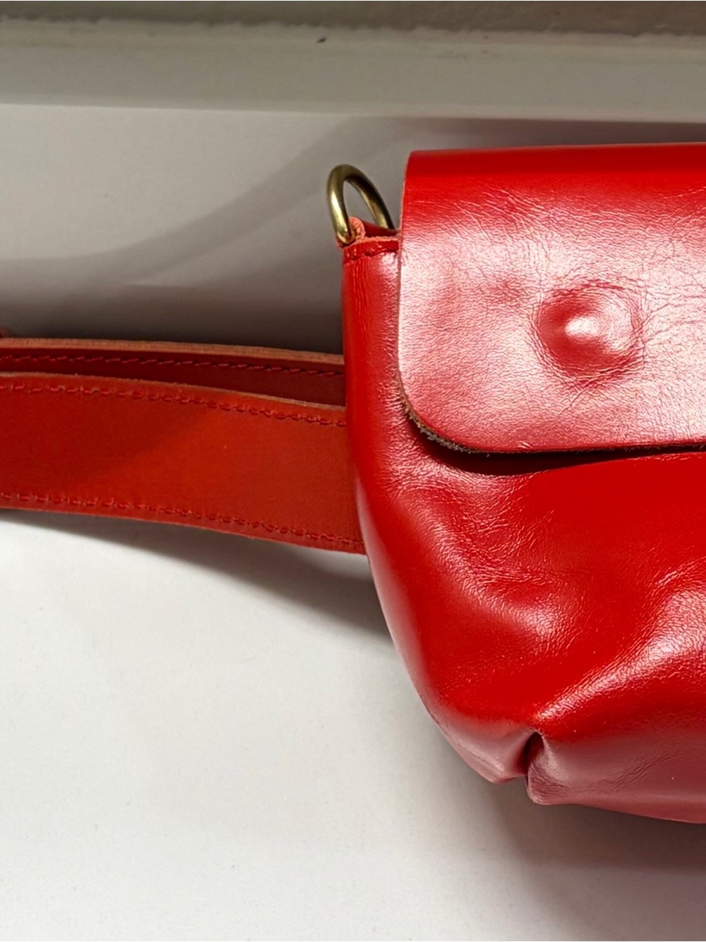 Clare V. Gustav Fanny Pack Belt Bag Cherry Red Leather - NWOT